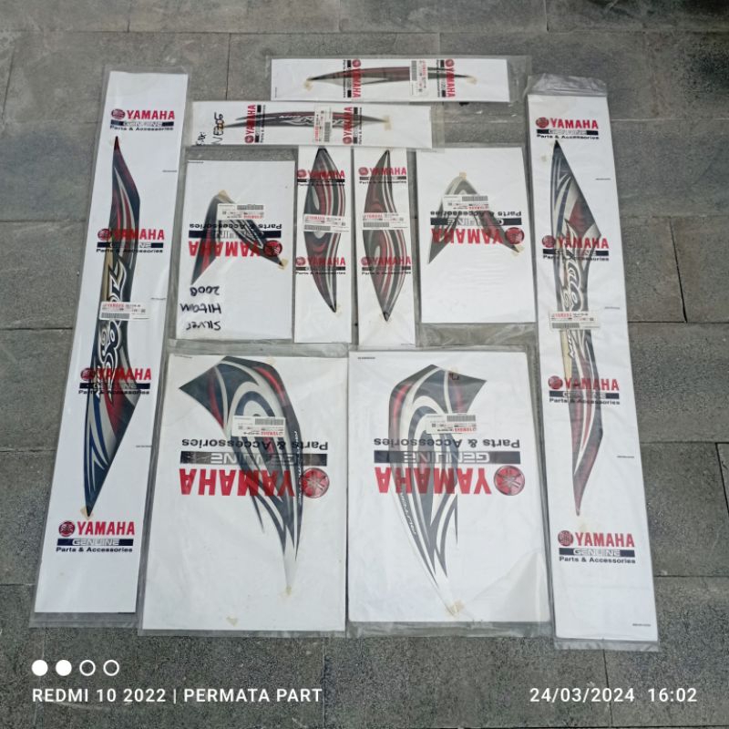 STRIPING STIKER GRAPHIC LIS MIO SOUL PERTAMA KARBU AWAL 2008 08 14D SILVER HITAM SET FULL SET ORI OR