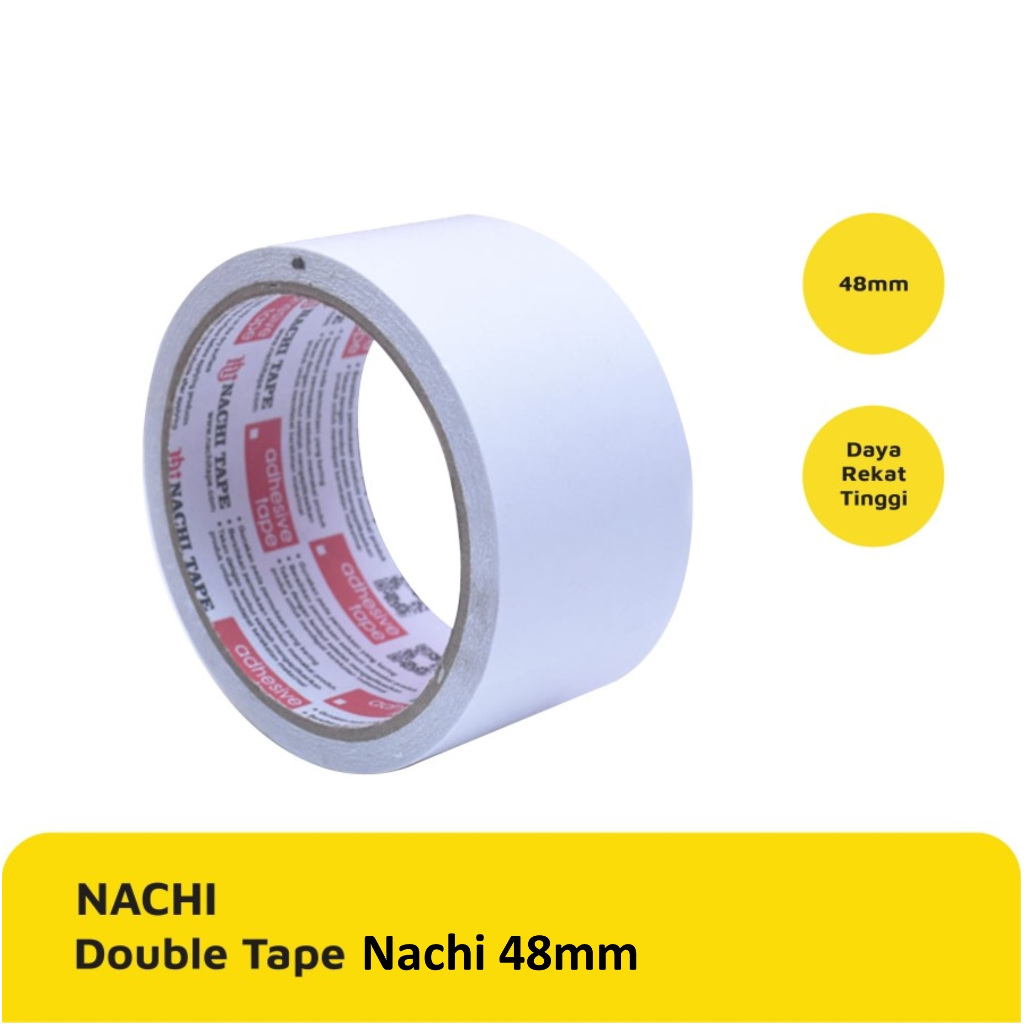 

ISOLASI BOLAK BALIK / DOUBLE SIDED TAPE / DOUBLE TAPE NACHI 2 INCH / 48 MM