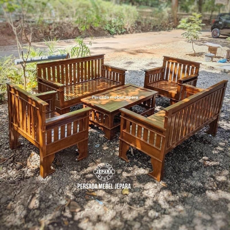 Kursi tamu jati minimalis / Kursi tamu / Kursi / Bangku / Meja / Meja tamu