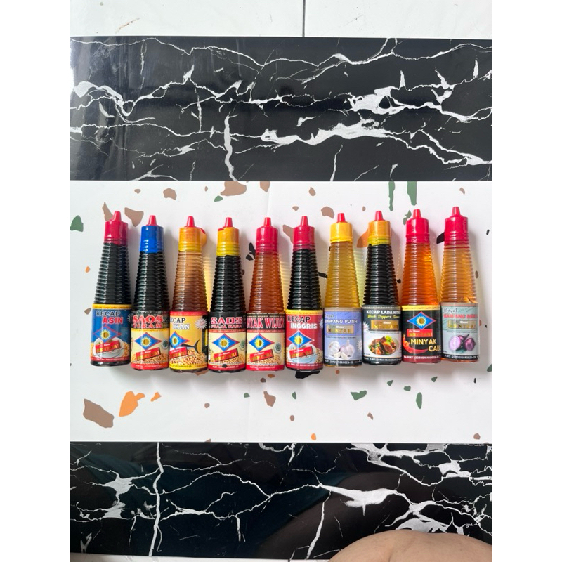 

Paket Hemat Komplit isi 10 kecap, saos, minyak cap sinar mentari original 100% Halal Mui