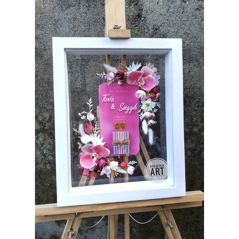 Mahar Pernikahan Akrilik Pink