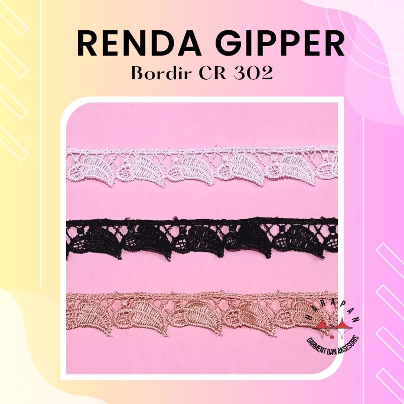 Renda Gipper RC 302 ROL Renda Bordir Mukena Baju