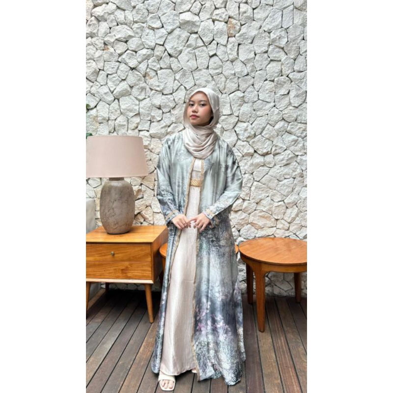 EXPOSE - ABAYA MOTIF AMARYLLIS | SET OUTER + INNER | GAMIS SILK