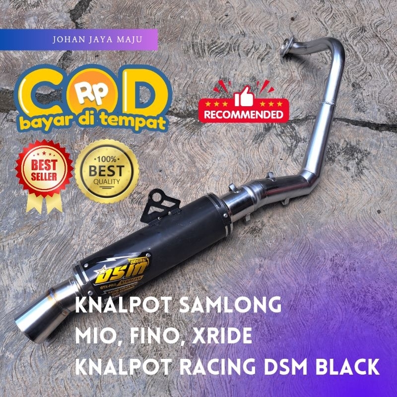 Knalpot Racing DSM Black Mio Sporty Untuk Motor Mio, Fino, Xeon, Xride