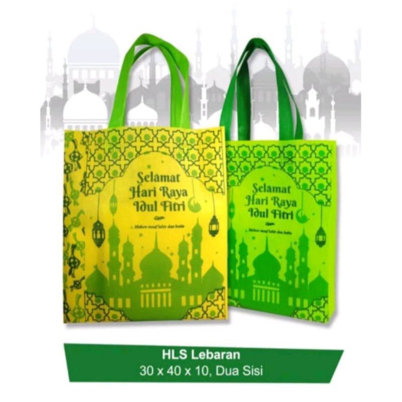 

Tas spundbond lebaran idul Fitri/Tote Bag/goodie bag souvenir M isi (12pcs)