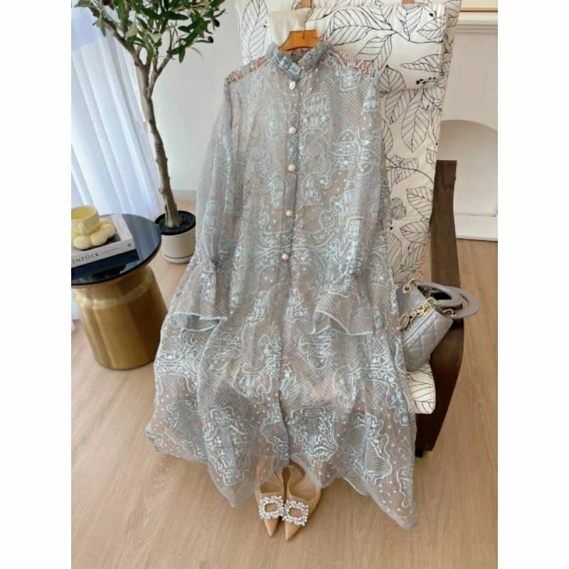 Outer Calluna kondangan Soraia Midi Organza Black Rose by Haidee & Orlin