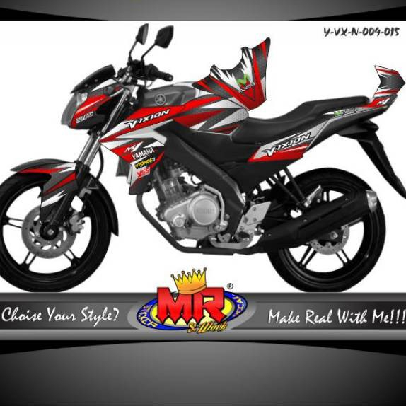 Decal Premium New Vixion NVL monster energy merah Stiker Sticker semi full terlaris 05 spec A