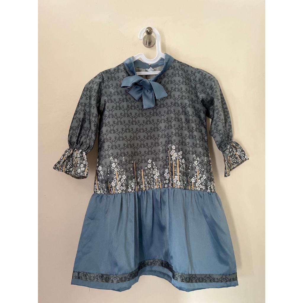 Baju Sarimbit Set Couple Keluarga Pandan Series - GAMIS ANAK usia 2-12th - Kain DIOR SILK PREMIUM - 