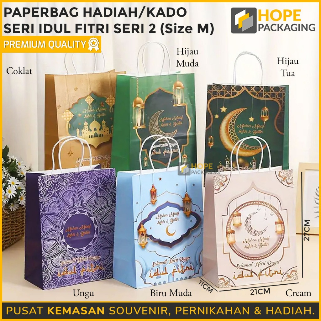 

Paper Bag Seri Idul Fitri Size M : 27 x 21 x 11 cm / Tas Kertas Kantong Lebaran / Paper Bag Hampers Eid Mubarak / Tas Lebaran / Paper Bag / Tas Jinjing / Goodie Bag Lebaran / Paper Bag Kue Kering