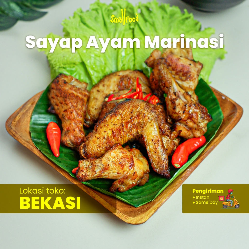 

Sayap Ayam Marinasi 6 Pcs / Chicken Wings / Ayam Bumbu Marinasi / Smallfood / Frozen Food