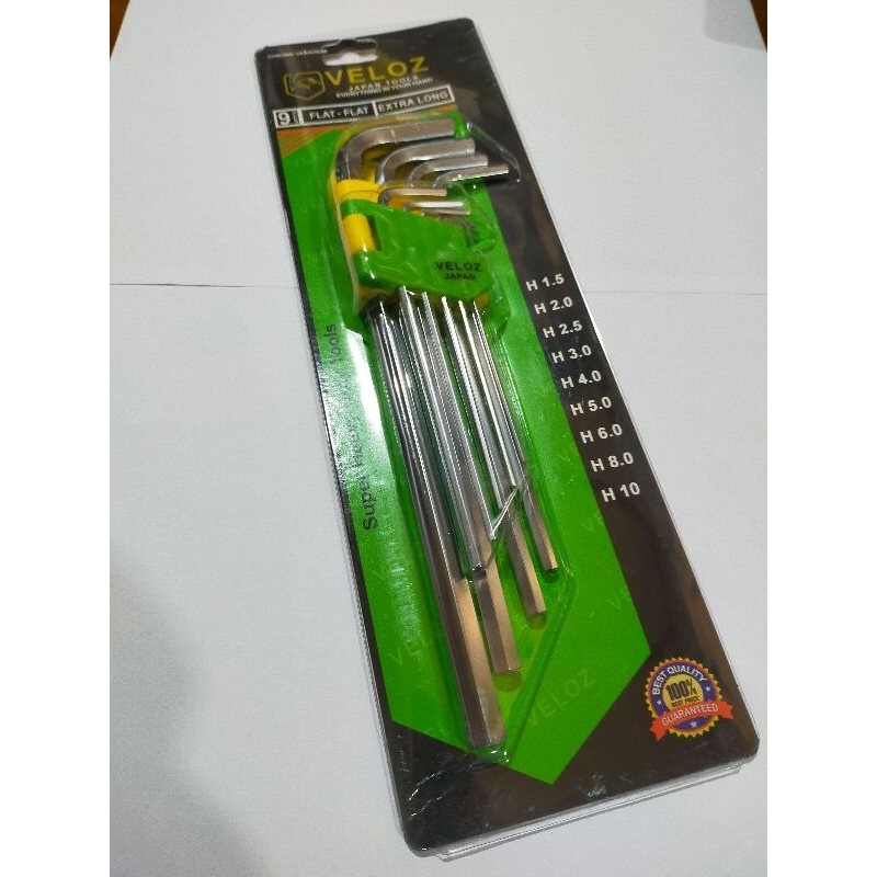 KUNCI L SET PANJANG 9PCS VELOZ