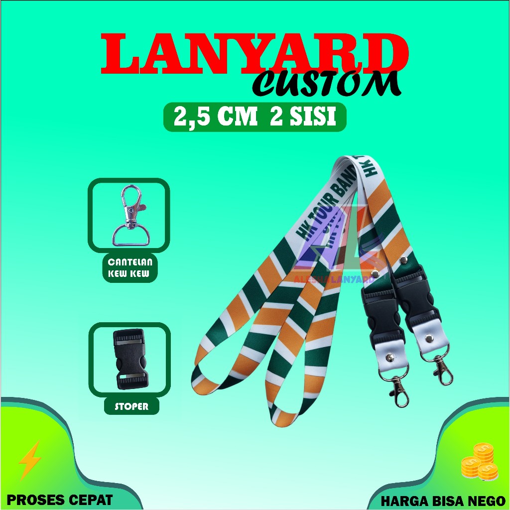 

TALI LANYARD IDCARD 2,5CM 2SISI/TALI LANYARD SATUAN/GANTUNGAN NAME TAG