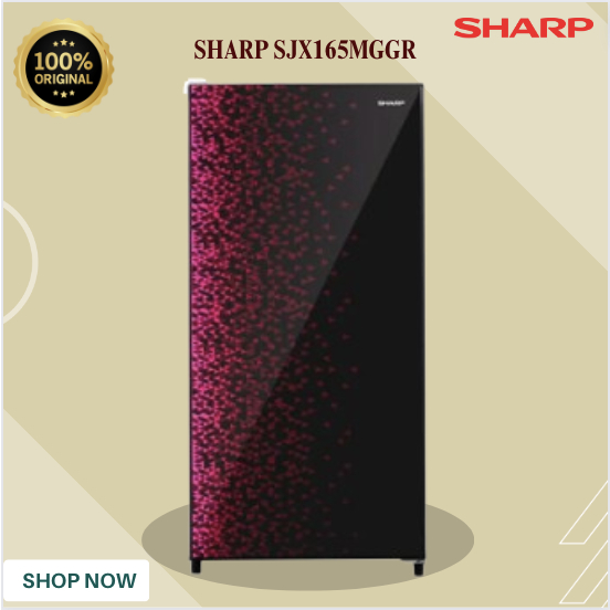 KULKAS SHARP 1 PINTU SJX165MGGR 128L/SJX-165MGGR/SJX 165MGGR/SHARP KULKAS 1 PINTU/SHARP KULKAS LOW W