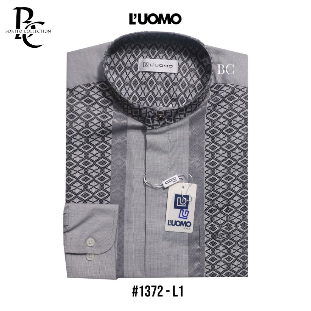 KEMEJA KERAH KOKO SHANGHAI LENGAN PANJANG LUOMO BAHAN KATUN PREMIUM BERKUALITAS MEWAH ELEGAN 1372