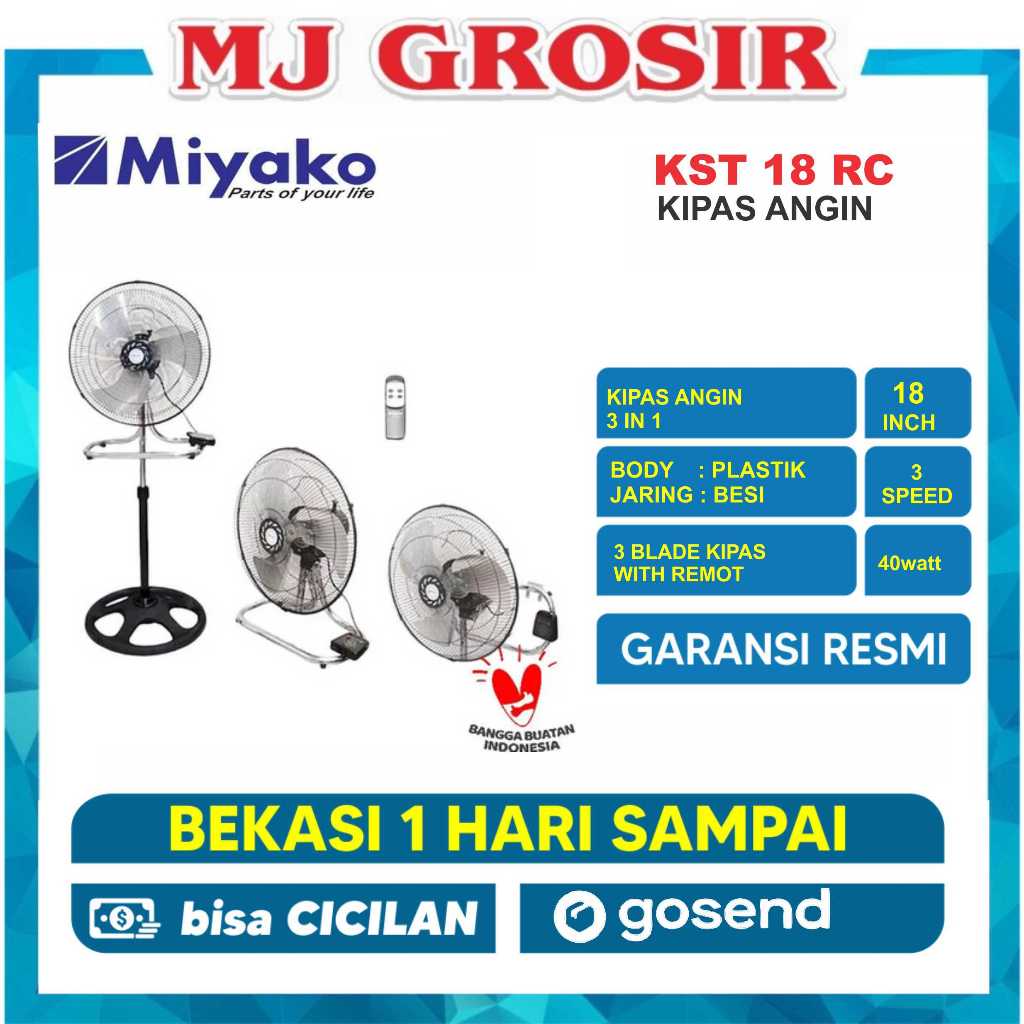 KIPAS ANGIN 3 IN 1 MIYAKO KST 18 RC KST-18RC KIPAS ANGIN