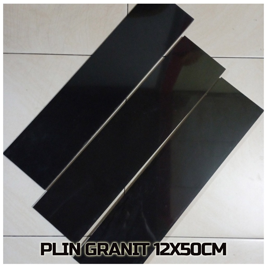 Plin Granit 12x50 Hitam Glossy