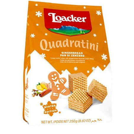 

Loacker Quadratini Gingerbread 250 Gr Pouch Winter Edition