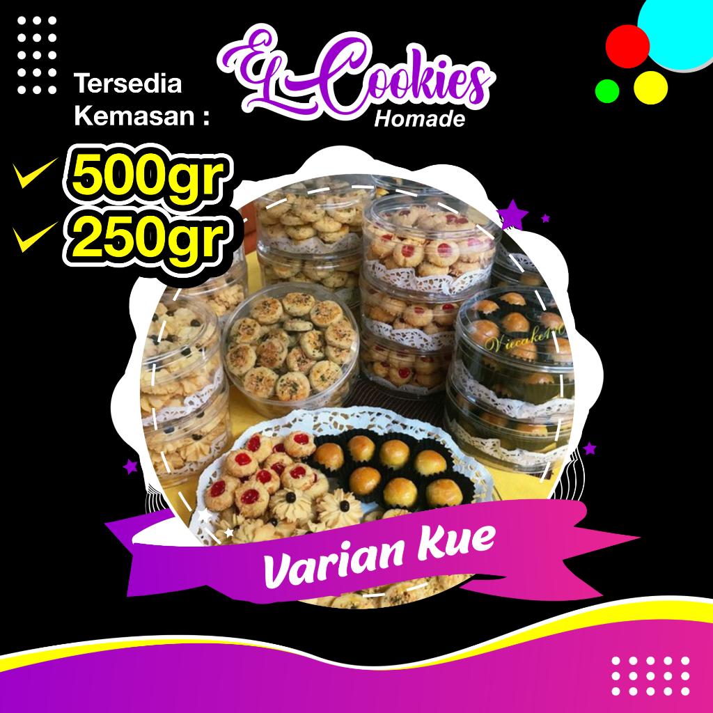 

kue kering kue lebaran 500gr 250gr kue nastar kue kastangel kue salju kue semprit kue kacang thumbprint cookies chocochip cookies