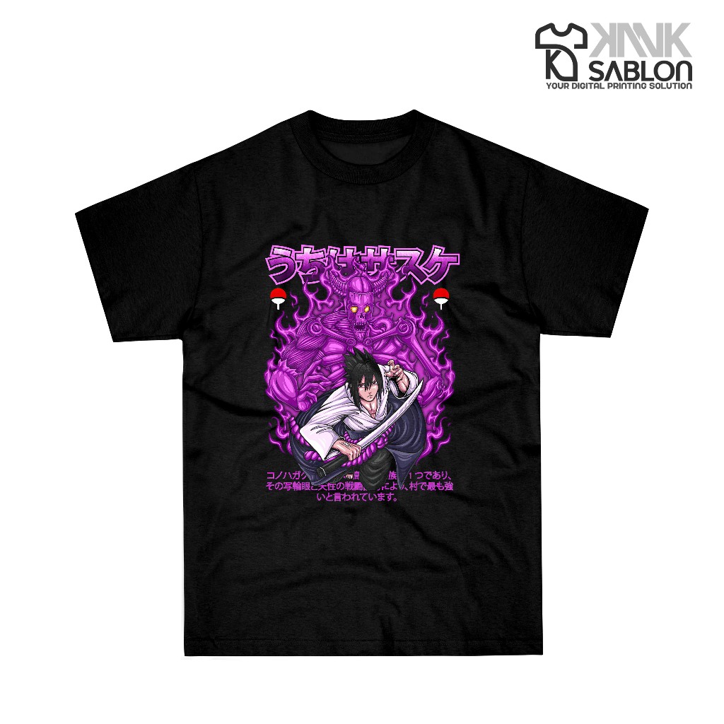 KANKSABLON-Kaos model anime naruto-Sasuke uchiha mode susano o