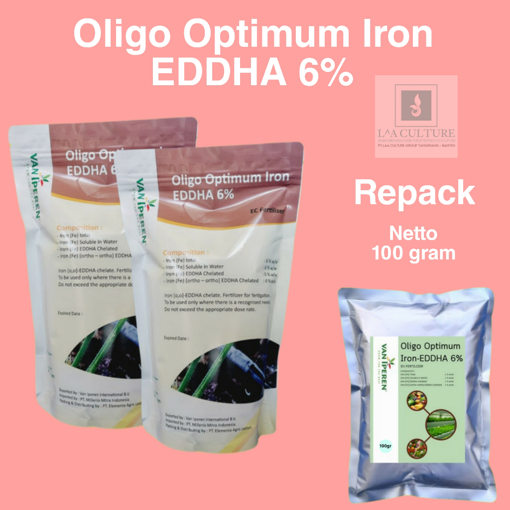 Pupuk Mikro OLIGO OPTIMUM 100 gram Fe EDDHA 6% Ortho 4.0 Repack
