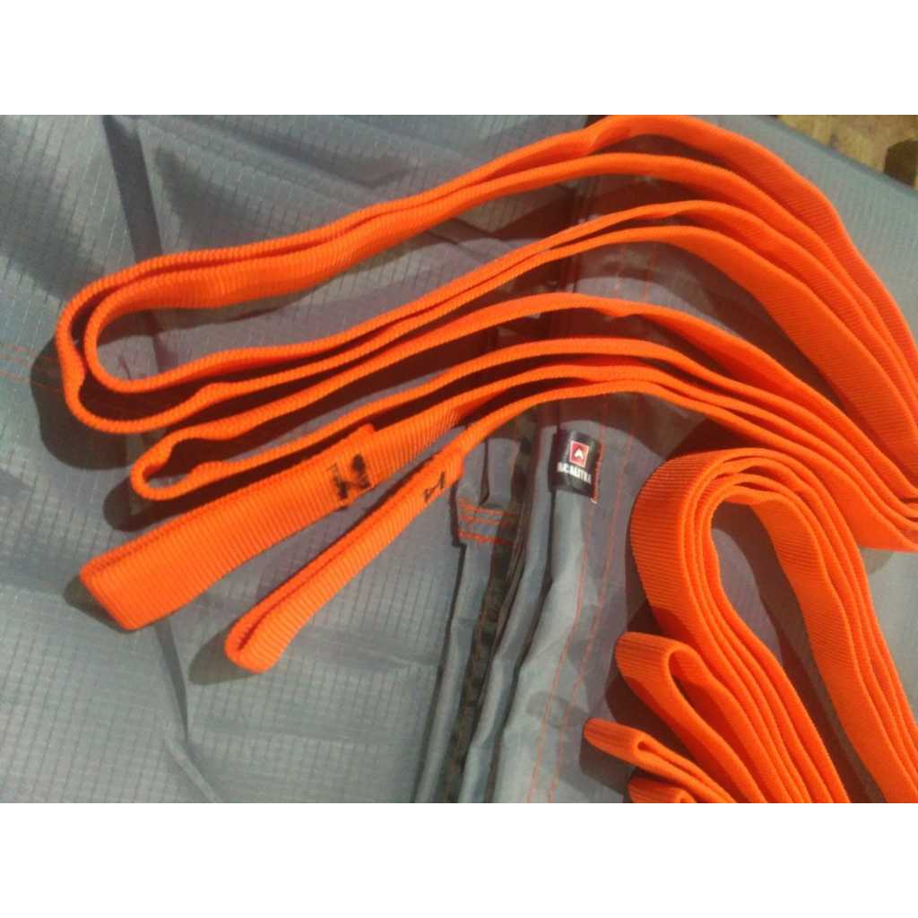 Tali Webbing Panjang 1 Meter Tubular Double Tali Hammock 2,5cm Hitam Tas Nylon Tali Sling Belt Roll 