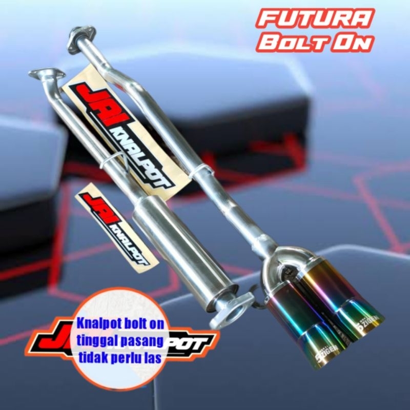 Futura injeksi knalpot bolt on resonator muffler 5zigen