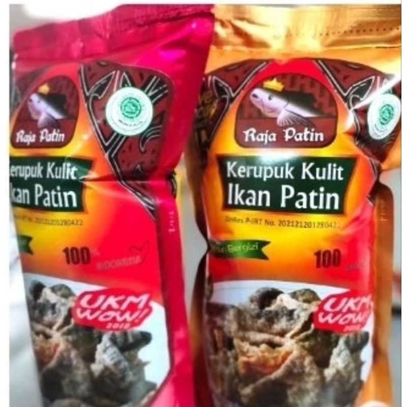 

KERUPUK KULIT IKAN PATIN BALADO/ORIGINAL CAP RAJA PATIN|SNACK KULIT IKAN 100GR