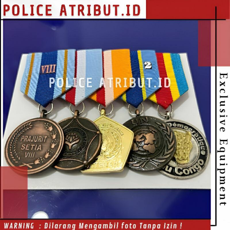 Satya lencana Mendali PDU Set 8 Tahun Veteran Santi Darma Monusco Congo Tanda Jasa TNI COD Terbaru P