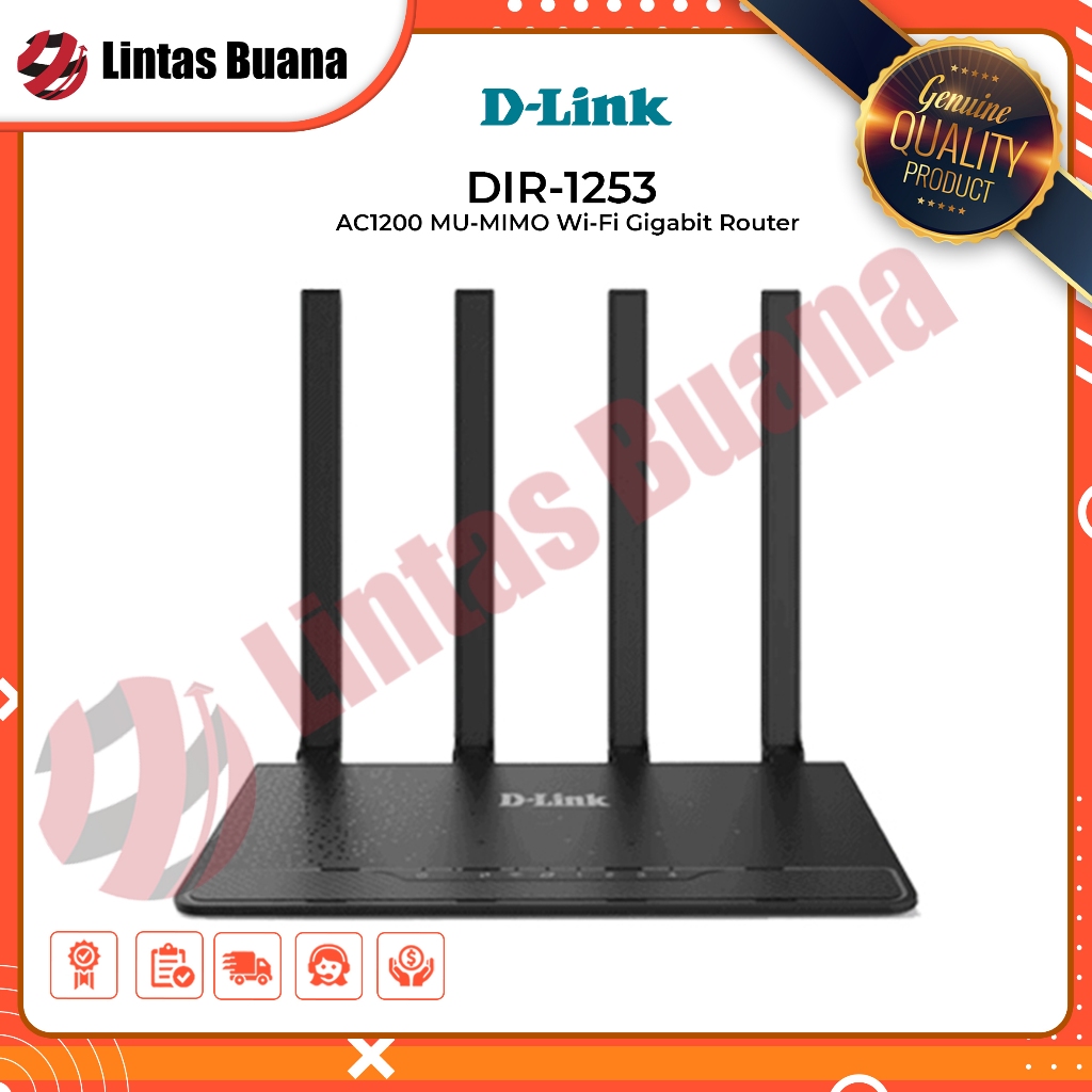 D-Link DIR-1253 AC1200 MU-MIMO Dual-Band Gigabit Wireless Router support Mesh | Dlink DIR1253