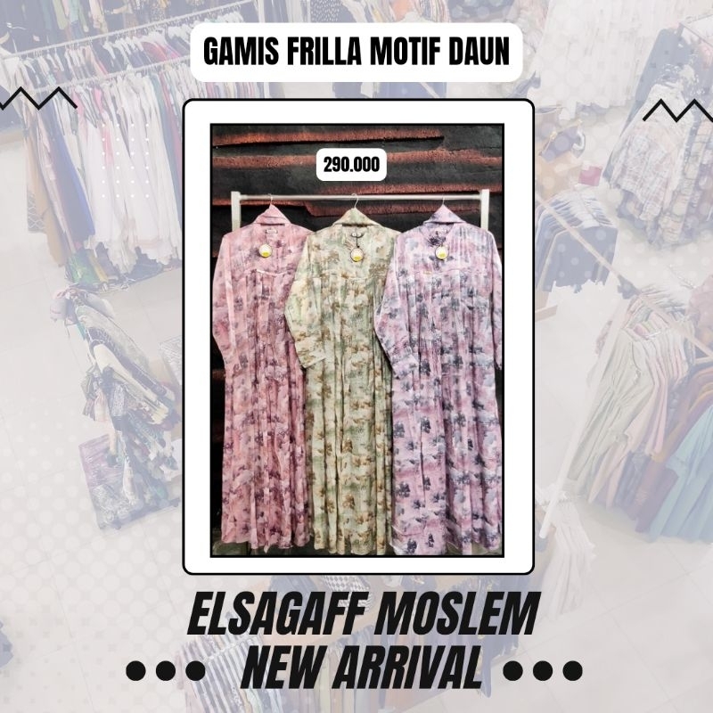 Gamis Frilla - Motif Daun