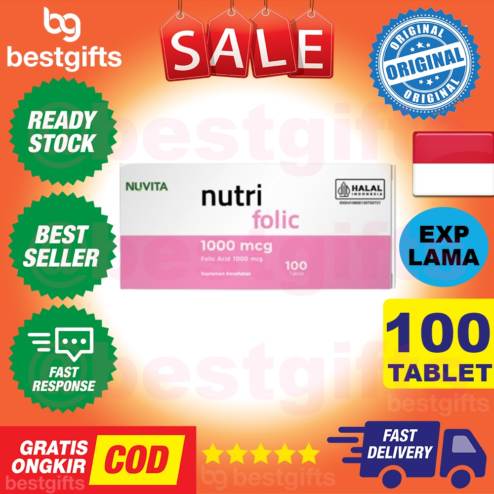 NUVITA NUTRI FOLIC ACID 1000 MCG ASAM FOLAT IBU PROGRAM HAMIL MENYUSUI PROMIL PERKEMBANGAN JANIN 1 B