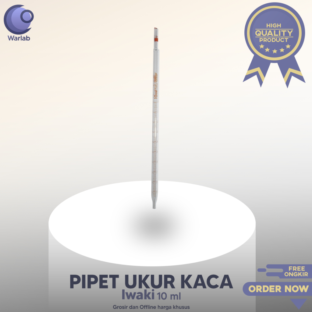 IWAKI PIPET UKUR Kaca Vol. 10 ml / MEASURING PIPET Serological