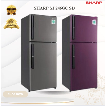 SHARP KULKAS 2 PINTU SJ 246GC SD/SR/SJ246GCSD/SJ246GCSR/SJ-246GC-SD/SJ-246GC-SR/KULKAS 187 L SHARP