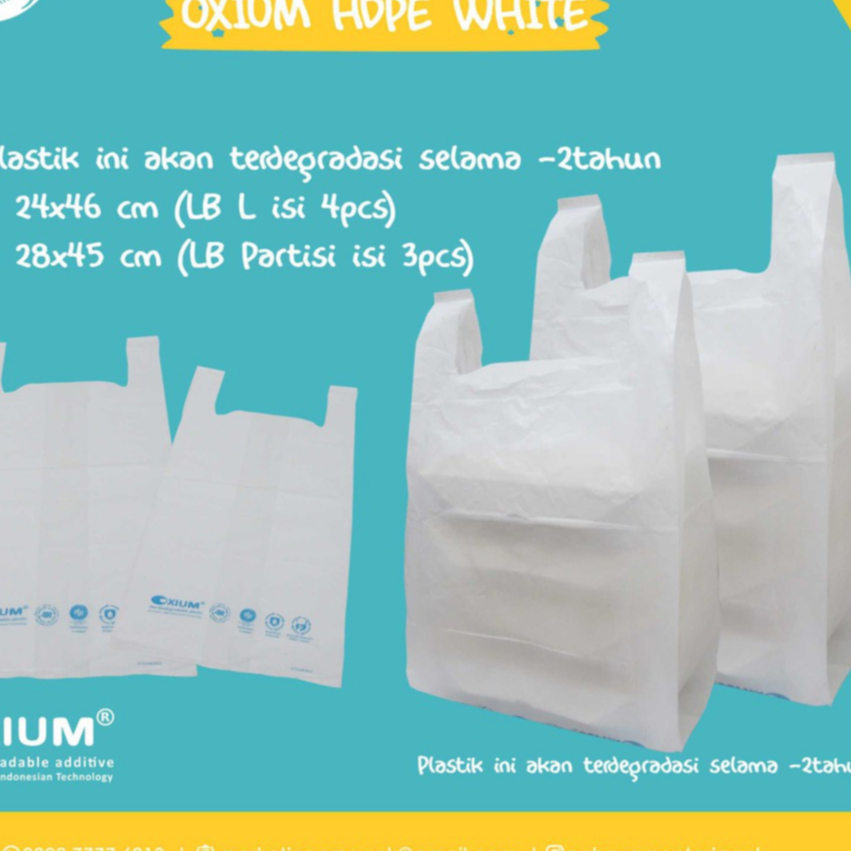 

KANTONG PLASTIK OXIUM HDPE WHITE ( 1PACK ISI 50 PCS)