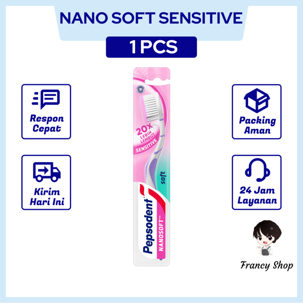 Pepsodent Nano Soft Sensitive Sikat Gigi isi 1 Pcs