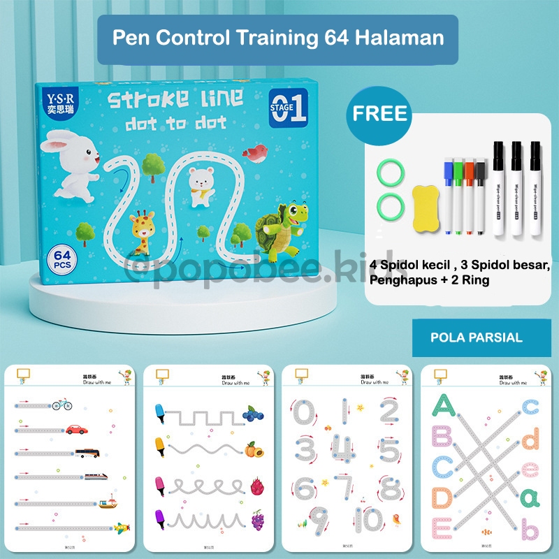 

POPOBEE | Buku Edukasi Pen Control Training - Busy Book -Quiet Book- Activity Book - Buku Aktivitas Anak - Buku tulis bisa dihapus - Buku Aktivitas Belajar - Children Early Education Book Pen Control- Montessori Activity - Buku Montessori