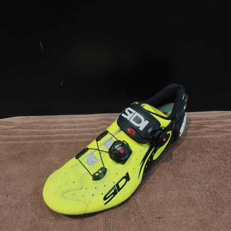 Sepatu Sidi Wire Carbon Cleat RoadBike Yellow Fluo Black Original