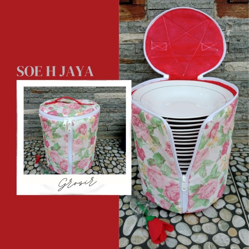 

Navi_Lezatoz Tas Piring Tebal, 3 Lapis, Anti Debu, Diameter 24 Cm Busa