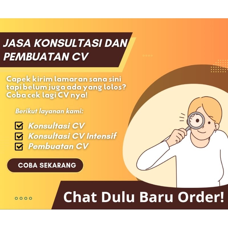 Konsultasi dan Jasa Pembuatan CV (Curriculum Vitae) Bahasa Indonesia | Bahasa Inggris