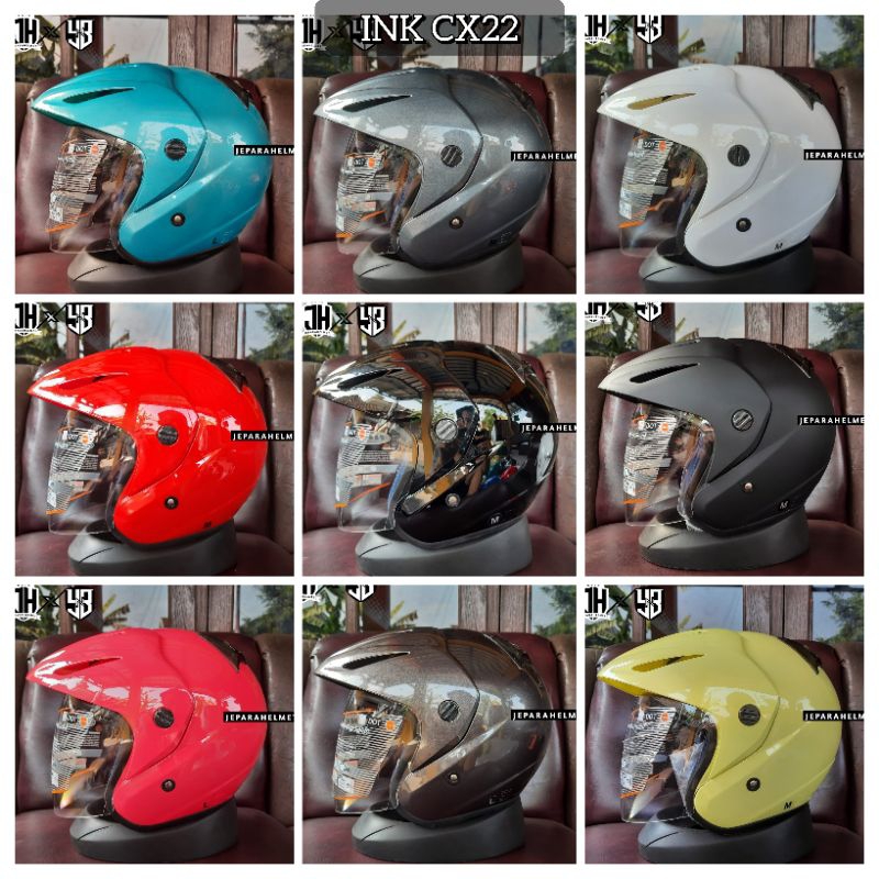 Helm INK CX22 Topi Solid Semua Warna Original | INK Topi CX-22 Polos Red Merah Ferrari Ice Crystal B