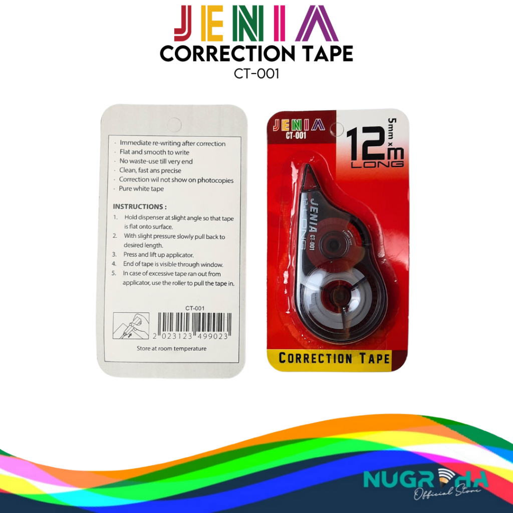 

Pita Koreksi Correction Tape Jenia CT-001 12 Meter