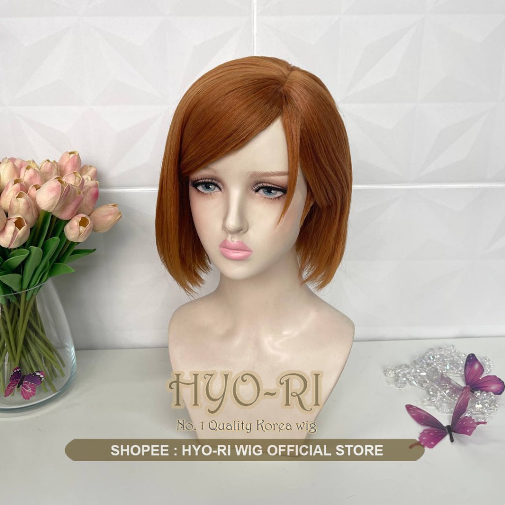 HYO-RI WIG : WIG NOBARA KUGISAKI WIG KUGISAKI NOBARA WIG COSPLAY ANIME JUJUTSU KAISEN