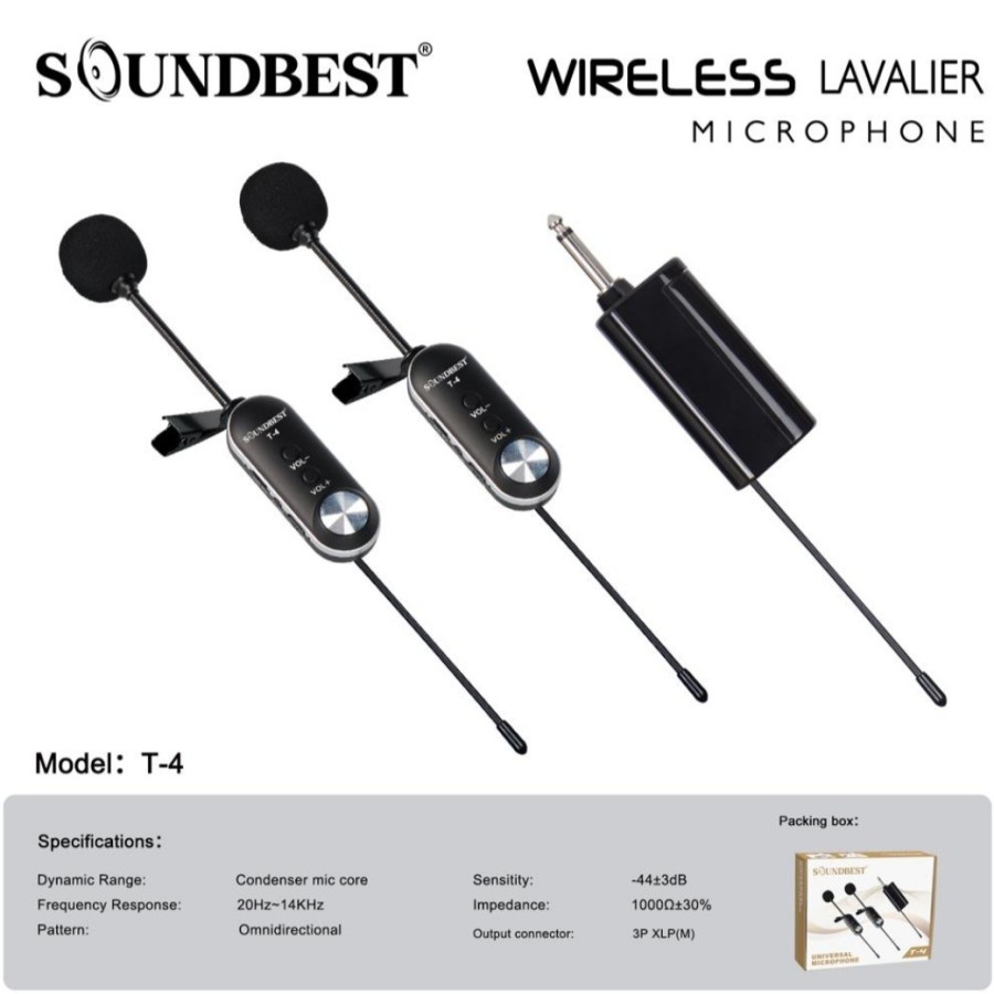 Mic wireless jepit soundbest T4