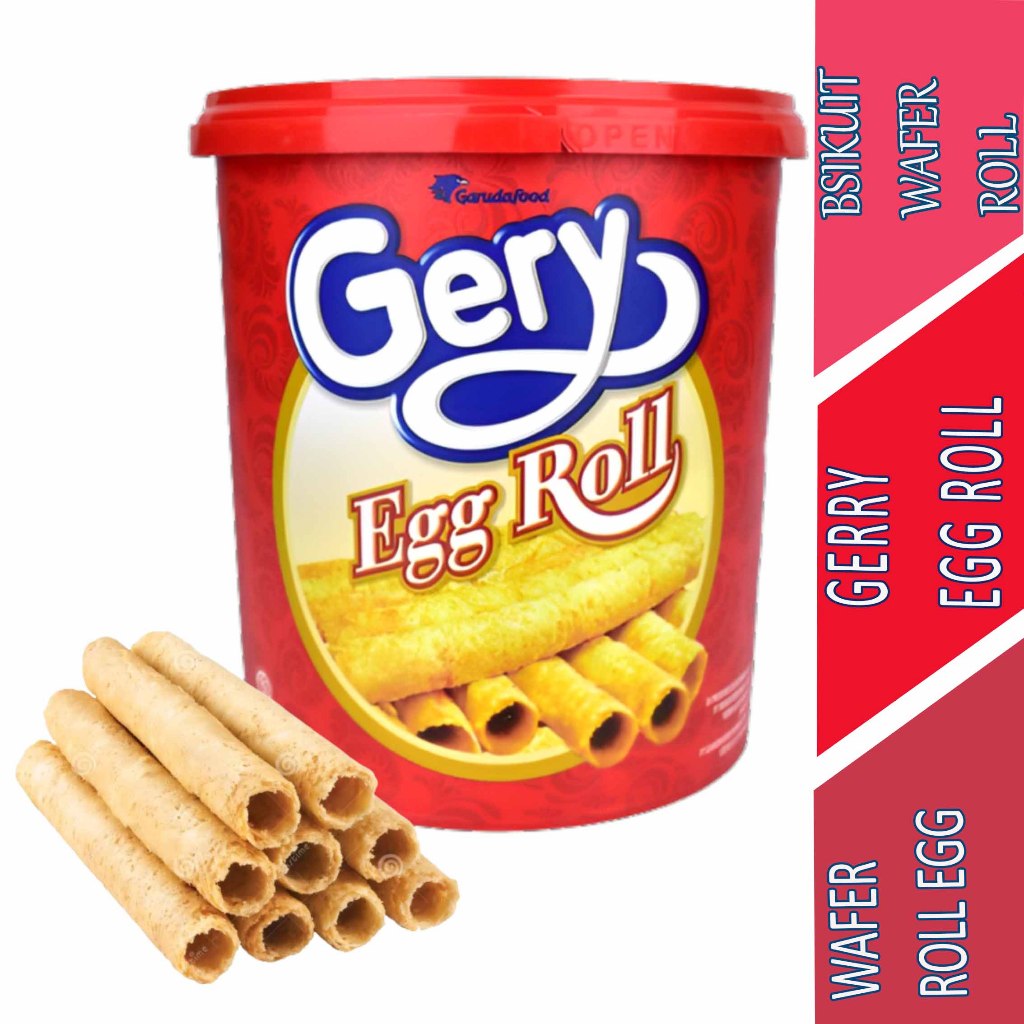 Wafer Roll Egg - Gerry Egg Roll - Biskuit Wafer Roll - 210gr