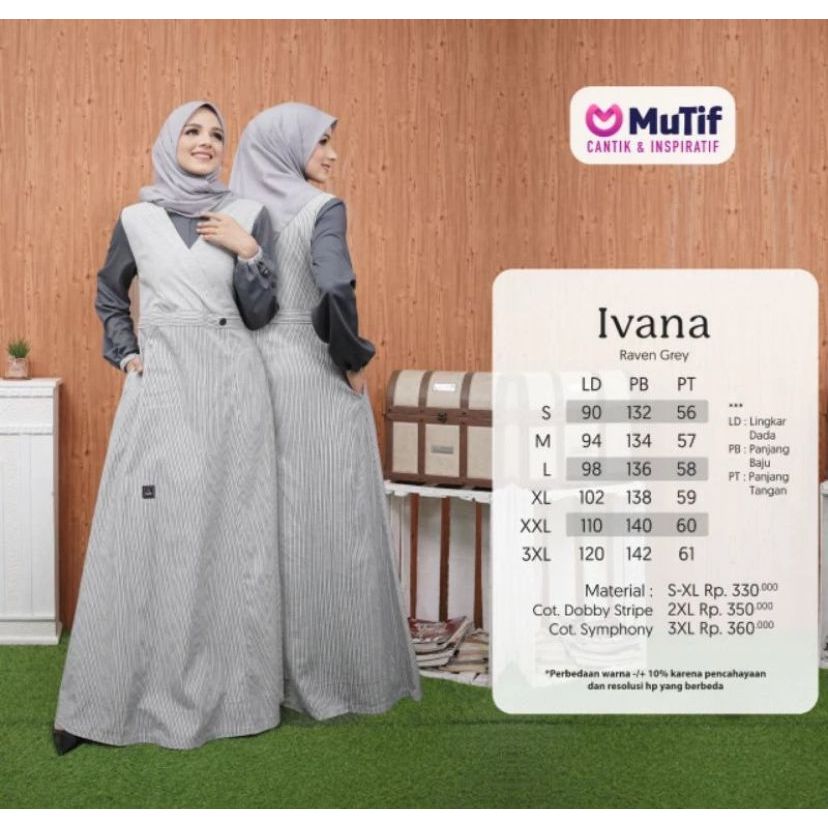Mutif IVANA grey sarimbit keluarga