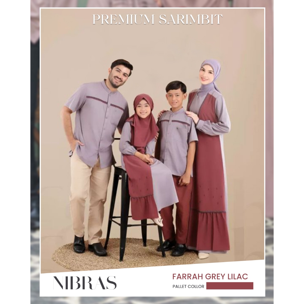 Baju Couple Keluarga Lebaran 2024 Series FARRAH DRY ROSE PLUM LILAC by NIBRAS - Baju Lebaran 2024 Co