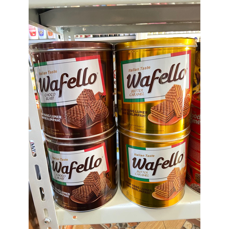 

WAFELLO KALENG WAFER COKLAT / CARAMEL exp 2025 / 2026