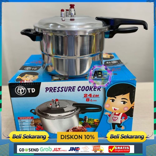 PRESTO HC /TD PRESTO HAPPY CALL 8 LITER WITH STEAMER PRESTO STAINLESS HAPPY CALL PROMO DISCON GEDE