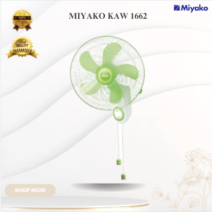 MIYAKO KIPAS ANGIN KAW 1662 WALL FAN/KAW 1662/KAW1662/KAW-1662/WALL FAN MIYAKO/KIPAS DENGAN TALI