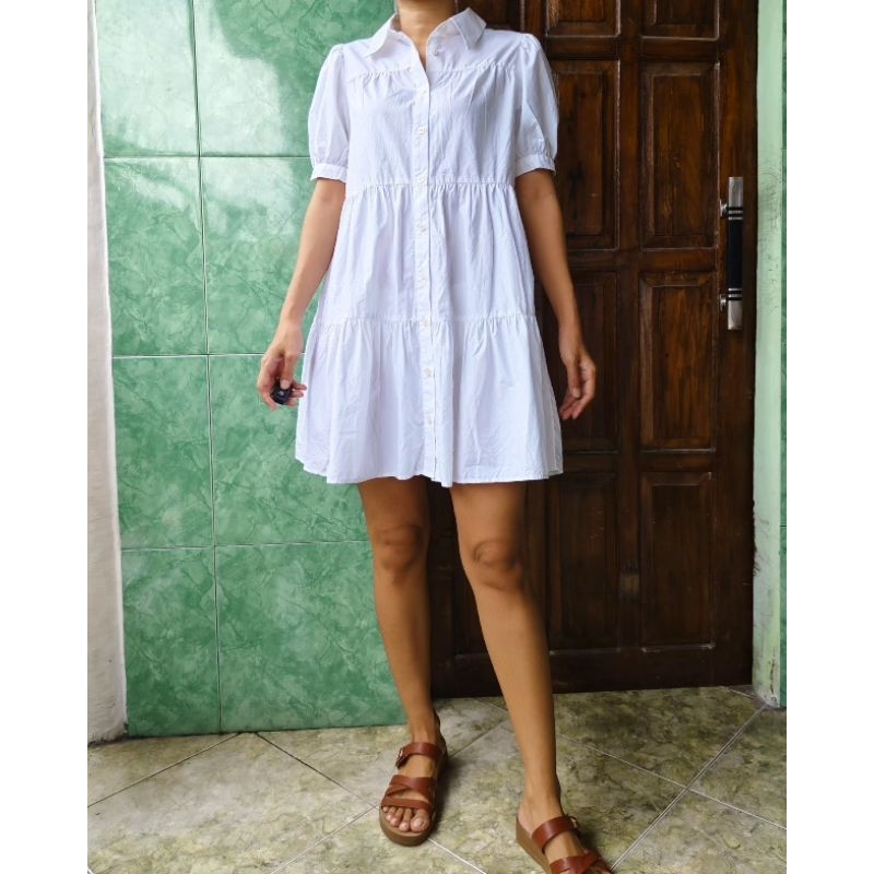 Preloved P❤️ Mantan Bukan Baru WH141 8 seconds 8seconds mini dress wanita babydoll baby doll putih k